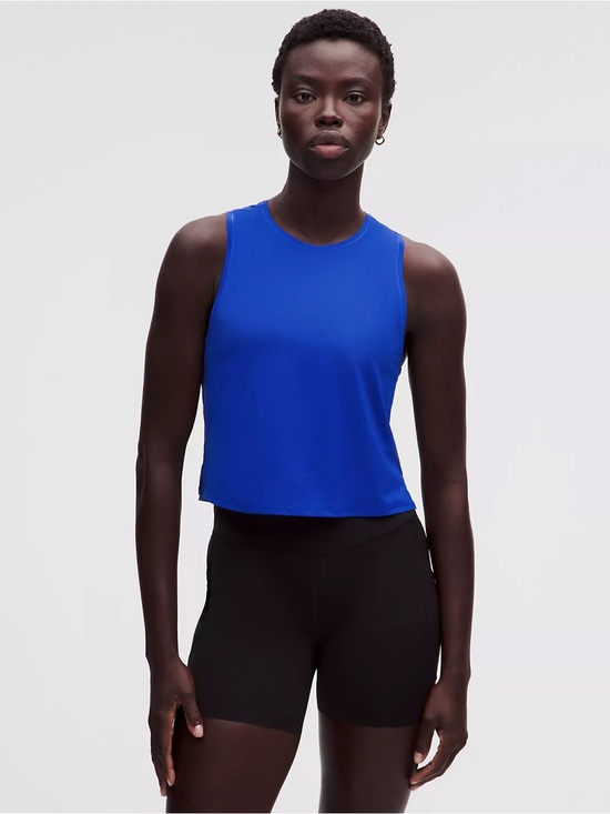 Tops - lululemon Lightweight Waist-Length Running Tank Top Beach Ball Blue Size L NWT